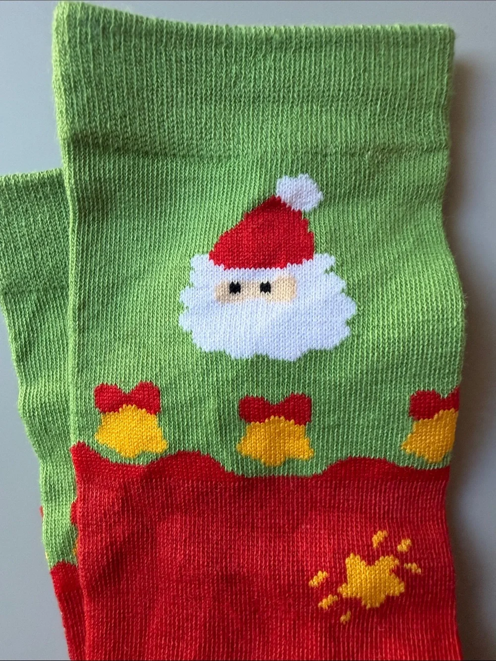 Christmas Santa Crew Socks for Red & Green- NWOT